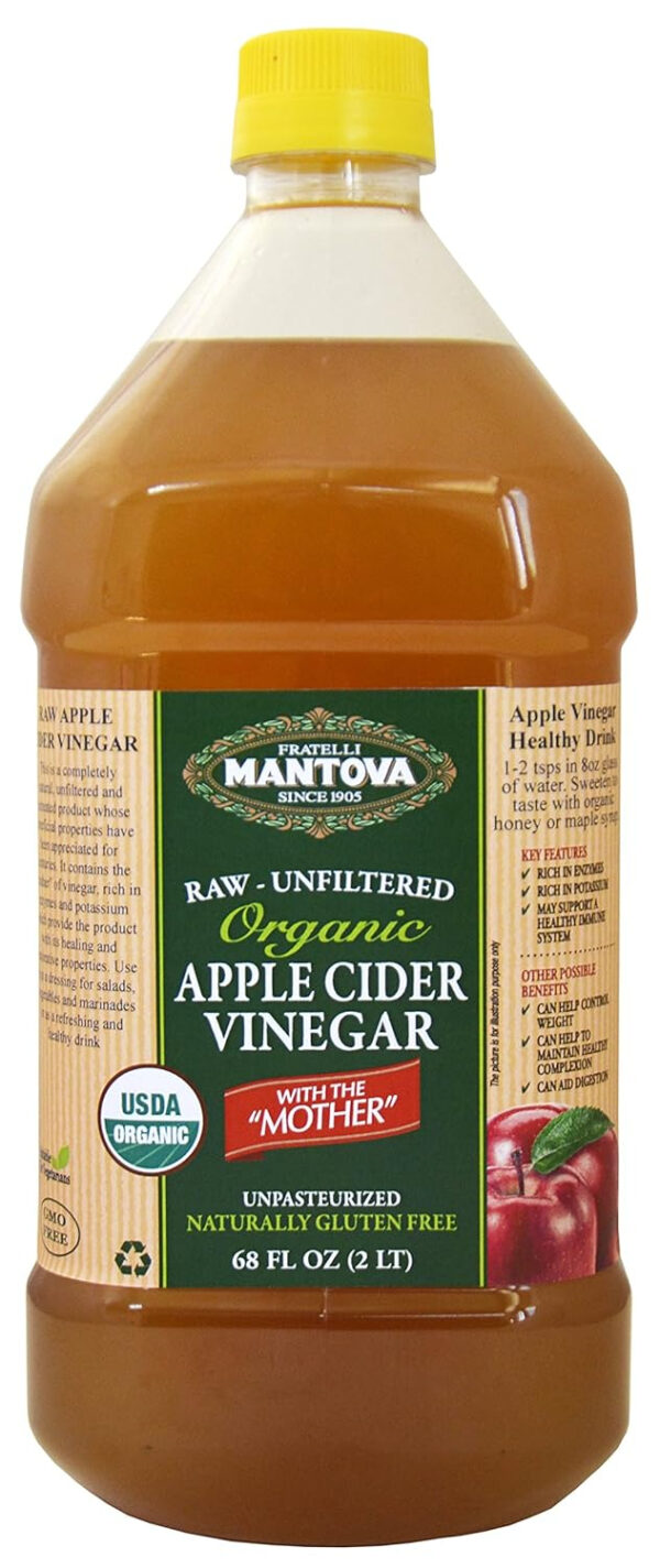 6893874e5555eb484c850312088c10a536d89ee86df40ee96f4c3.jpg 100% Raw-unfiltered Organic Apple Cider Vinegar with "The Mother" 34 Oz (Pack of 1) USDA Certified Organic – All Natural Ingredients, Great for Cooking, Salad Dressings, Marinades, Versatile Pantry Essential for Your Wellness Routine
