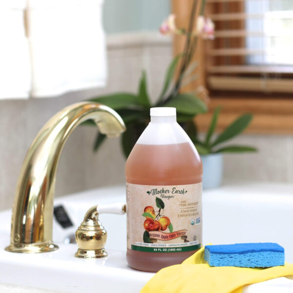 6893878badfbf57fa59aa0cab87db45a5d13425cd38f29637374a.jpg Mother Earth, Organic Apple Cider Vinegar with The Mother, Half Gallon, Fresh Pressed Organic Apples, OACV, ACV, Raw, Unpasteurized, Unfiltered (1/64oz Bottle)