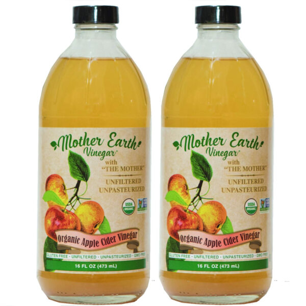 689387924e0a470a27710e1c592e6056d0188d89e35f44213d1ae.jpg Mother Earth, Organic Apple Cider Vinegar with The Mother, Half Gallon, Fresh Pressed Organic Apples, OACV, ACV, Raw, Unpasteurized, Unfiltered (1/64oz Bottle)