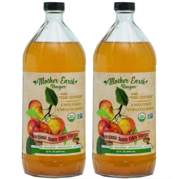 68938796a223a99711fec11efc286f9af92014b6eb1f08c0676f1.jpg Mother Earth, Organic Apple Cider Vinegar with The Mother, Half Gallon, Fresh Pressed Organic Apples, OACV, ACV, Raw, Unpasteurized, Unfiltered (1/64oz Bottle)