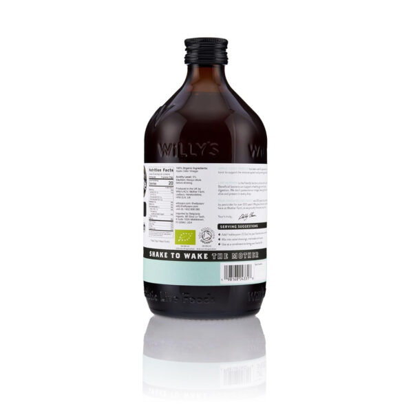 689387d80e8b630ec597bb4ef0972415cf549e088f861dc802c62.jpg Willy's Organic ACV Apple Cider Vinegar with Mother - Probiotocs for Detox and Gut Health. 16.9oz Glass Bottle