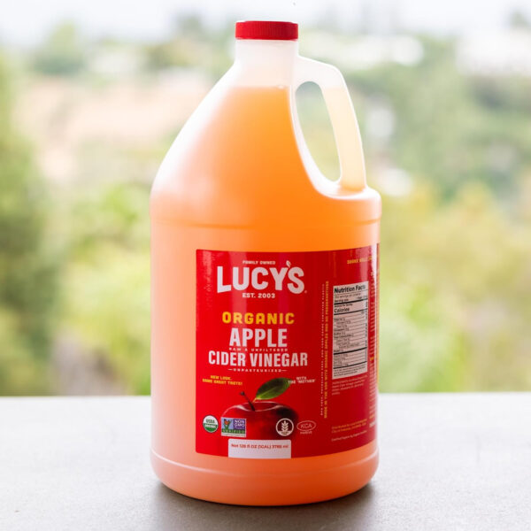 6893880ae5c2ac35a629109117de17c4e2b1b4cc30cf4c144e9c7.jpg Lucy's Family Owned - GALLON SIZE, Organic, With the Mother, Apple Cider Vinegar, Unfiltered, Unpasteurized, NonGMO, and Raw
