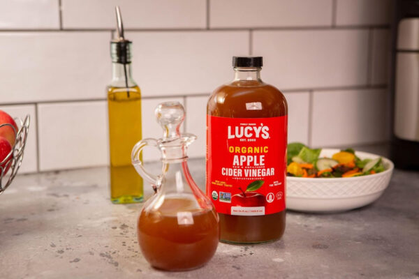 6893885c84aa67e7abc4773b8fef45a008d01dda6d6229679b6f6.jpg Lucy's Family Owned - 34oz. GLASS BOTTLE (2 PACK) Organic, With the Mother, Apple Cider Vinegar, Unfiltered, Unpasteurized, Raw, and NonGMO