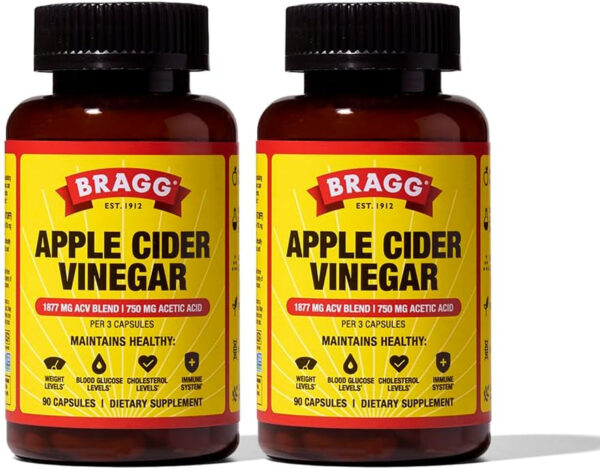 Bragg Apple Cider Vinegar Capsules with Vitamin D and Zinc - 90 Capsules - Supports The Immune System