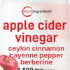 Apple Cider Vinegar with The Mother 4,800mg Equivalent, 300 Capsules | 4-in-1 ACV Complex | Ceylon Cinnamon, Cayenne Pepper, & Berberine | Immune, Digestion, & Appetite Support | Non-GMO, Gluten Free