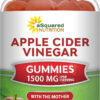 aSquared Nutrition Apple Cider Vinegar Gummies - 1500mg with The Mother - 90 ACV Gummies w/Vitamin B6 & B12, Folic Acid - Vegan Gummy Supplement Alternative to Capsules Pills & Drink