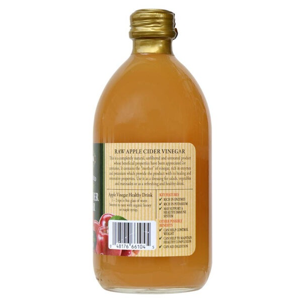 689389e6d0a42954595e951c744e6d101520aa9b651202f3d885f.jpg 100% Raw Unfiltered Organic Apple Cider Vinegar with 'The Mother' - 34 Oz (2 Pack) - Rich in Probiotics and Enzymes, Perfect for Cooking, Salad Dressings, Marinades, and Drinking - A Versatile Pantry Essential for Your Wellness Routine