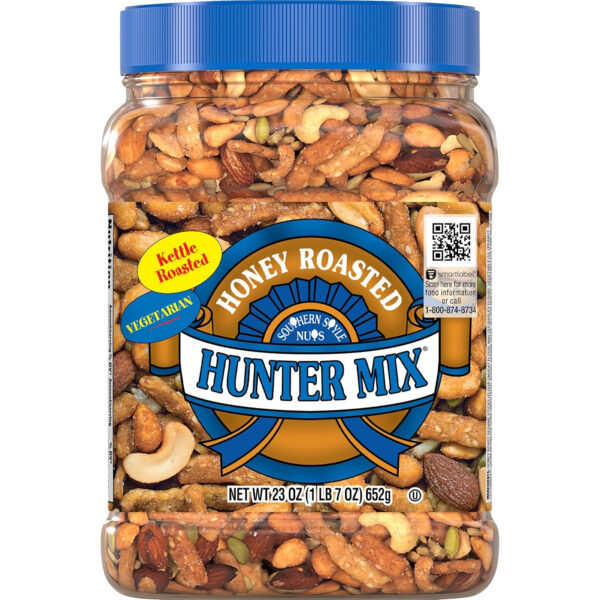 68938aef72360766d832e9da8e77cbc03f08418a563a0b0ecc8d0.jpg Southern Style Nuts Gourmet Hunter Bulk Trail Mix, 23 oz (Pack of 1), Sesame Sticks, Roasted Peanuts, Sunflower Kernels, Almonds, Cashews & Pepitas, Mixed Nuts, Snacks for Adults & Kids
