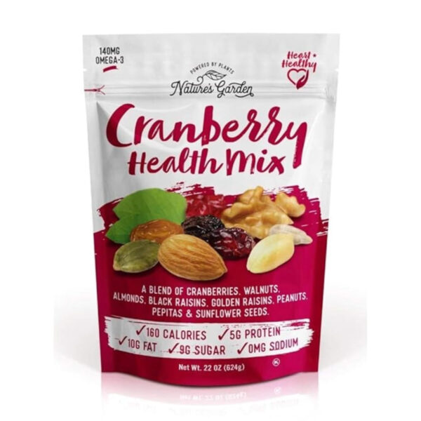 Nature's Garden Omega 3 Deluxe Mix - Trail Mix Nuts, Heart Healthy, Gluten Free, Cholesterol Free, Sodium Free, No Artificial Ingredients - 1.2 oz Bags (24 Individual Servings)