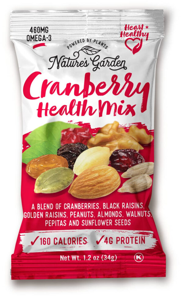 Nature's Garden Omega 3 Deluxe Mix - Trail Mix Nuts, Heart Healthy, Gluten Free, Cholesterol Free, Sodium Free, No Artificial Ingredients - 1.2 oz Bags (24 Individual Servings)