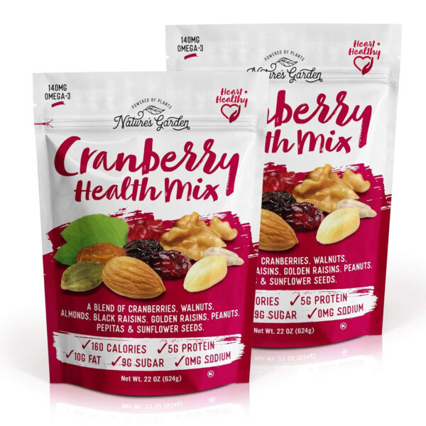Nature's Garden Omega 3 Deluxe Mix - Trail Mix Nuts, Heart Healthy, Gluten Free, Cholesterol Free, Sodium Free, No Artificial Ingredients - 1.2 oz Bags (24 Individual Servings)