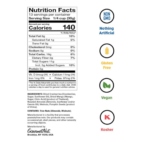 Power Up Trail Mix, Mega Omega Trail Mix, Non-GMO, Vegan, Gluten Free, No Artificial Ingredients, Gourmet Nut, 14 Ounce Bag