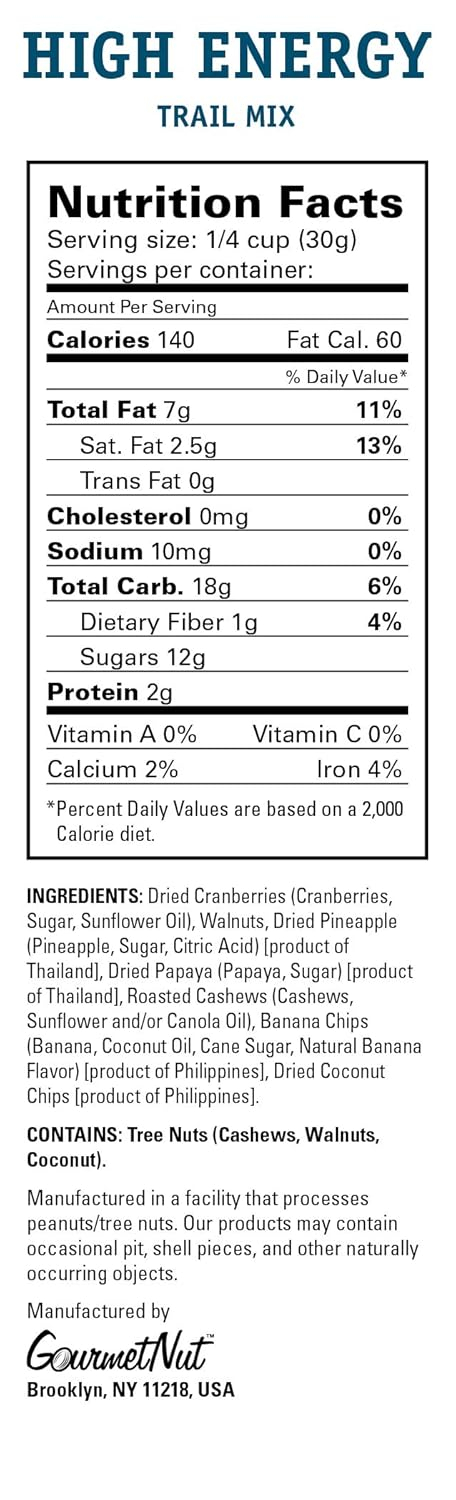 Power Up Trail Mix, Mega Omega Trail Mix, Non-GMO, Vegan, Gluten Free, No Artificial Ingredients, Gourmet Nut, 14 Ounce Bag