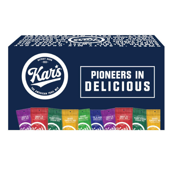 Kar’s Nuts Trail Mix Variety Pack, Pack of 24 – Yogurt Apple Nut, Mango Pineapple Mix, Sweet ‘N Spicy – Individually Wrapped, Gluten-Free Snack Mix