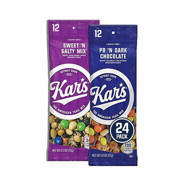 Kar’s Nuts Trail Mix Variety Pack, Pack of 24 – Yogurt Apple Nut, Mango Pineapple Mix, Sweet ‘N Spicy – Individually Wrapped, Gluten-Free Snack Mix
