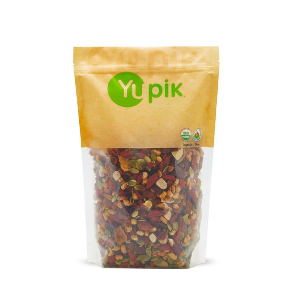 68938ce79911008c833ddc7d3599feee2a21b538cbdac09a22342.jpg Yupik Organic Protein Boost Trail Mix, 2.2 Lb, A Mix Of Cashews, Almonds, Pumpkin Seeds, Walnut, Cranberries, Pack of 1