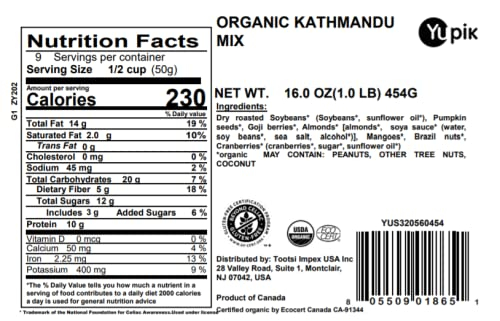 68938ceade6f9e5150b301d87c95e06268c27a13433c719fc106d.jpg Yupik Organic Protein Boost Trail Mix, 2.2 Lb, A Mix Of Cashews, Almonds, Pumpkin Seeds, Walnut, Cranberries, Pack of 1