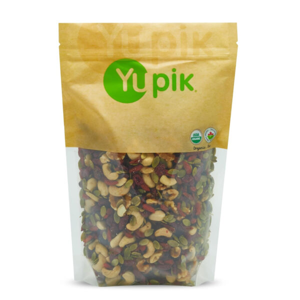 68938cee7cd23b258b15d7cfb02e65d0c336877a44a720c064635.jpg Yupik Organic Protein Boost Trail Mix, 2.2 Lb, A Mix Of Cashews, Almonds, Pumpkin Seeds, Walnut, Cranberries, Pack of 1