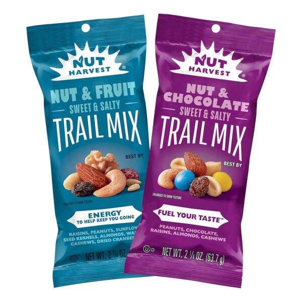 Nut Harvest, Trail Mix Variety Pack, 2.25 Ounce (Pack of 16)