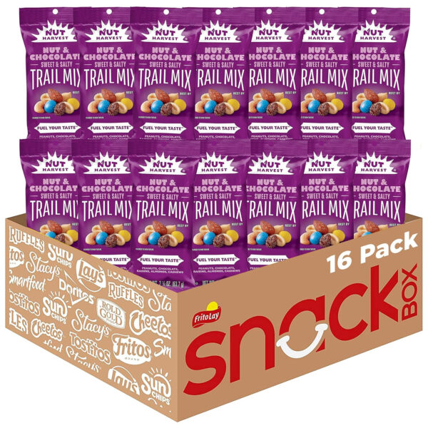 Nut Harvest, Trail Mix Variety Pack, 2.25 Ounce (Pack of 16)
