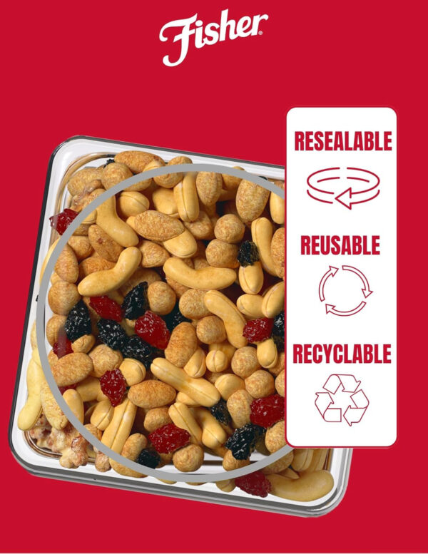 68938db0254b7f21153b4d275a7743e21cbb275f848affae17469.jpg Fisher Snack Sweet Nut Bulk Trail Mix, 38 oz (Pack of 1), Honey Roasted Peanuts, Raisins, Frosted Walnuts, Cashews, Dried Sweetened Cranberries, Healthy Snacks for Adults & Kids, Dried Fruit, Trail Mix Snacks