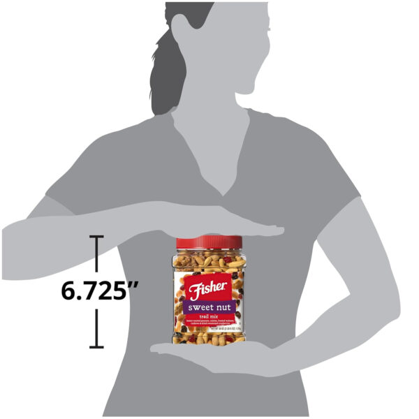 68938db49d6a52e5c7942121aba01290c02532a82ab014d83de18.jpg Fisher Snack Sweet Nut Bulk Trail Mix, 38 oz (Pack of 1), Honey Roasted Peanuts, Raisins, Frosted Walnuts, Cashews, Dried Sweetened Cranberries, Healthy Snacks for Adults & Kids, Dried Fruit, Trail Mix Snacks
