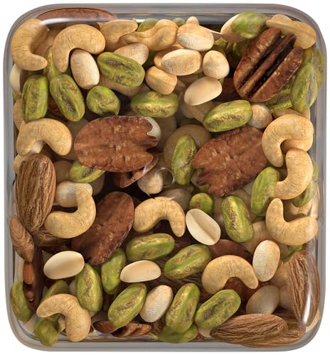 Fisher Oven Roasted Never Fried Mixed Nuts with Peanuts, 24 Ounces (Pack of 1), Peanuts, Almonds, Cashews, Pistachios, Pecans, Trail Mix, Healthy Snacks for Adults, Made With Sea Salt, No Added Oils