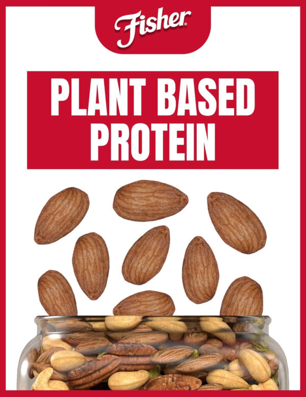 Fisher Oven Roasted Never Fried Mixed Nuts with Peanuts, 24 Ounces (Pack of 1), Peanuts, Almonds, Cashews, Pistachios, Pecans, Trail Mix, Healthy Snacks for Adults, Made With Sea Salt, No Added Oils