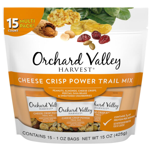 Orchard Valley Harvest Cranberry Almond Cashew Trail Mix, 1oz Bags (Pack of 15), Cranberries, Almonds, Cashews, Trail Mix Individual Packs, Snacks for Adults, No Artificial Ingredients, Bulk Snacks, Healthy Snacks for Adults