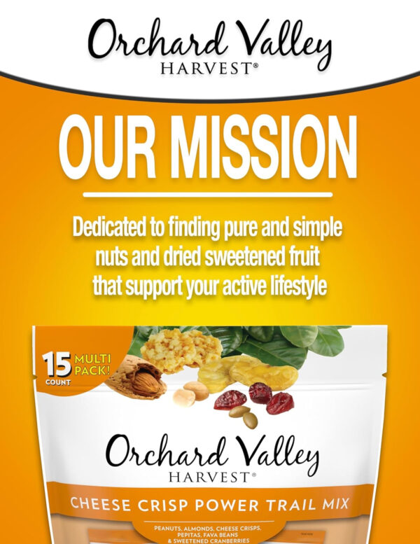 Orchard Valley Harvest Cranberry Almond Cashew Trail Mix, 1oz Bags (Pack of 15), Cranberries, Almonds, Cashews, Trail Mix Individual Packs, Snacks for Adults, No Artificial Ingredients, Bulk Snacks, Healthy Snacks for Adults