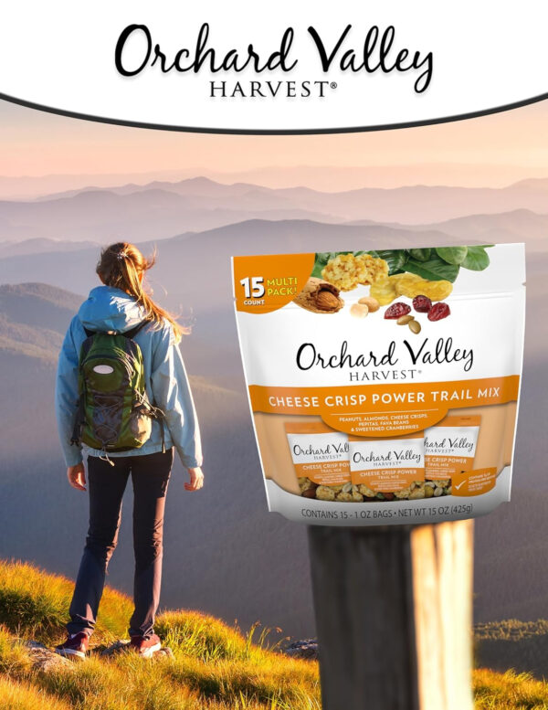 Orchard Valley Harvest Cranberry Almond Cashew Trail Mix, 1oz Bags (Pack of 15), Cranberries, Almonds, Cashews, Trail Mix Individual Packs, Snacks for Adults, No Artificial Ingredients, Bulk Snacks, Healthy Snacks for Adults