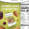 Orchard Valley Harvest Cranberry Almond Cashew Trail Mix, 1oz Bags (Pack of 15), Cranberries, Almonds, Cashews, Trail Mix Individual Packs, Snacks for Adults, No Artificial Ingredients, Bulk Snacks, Healthy Snacks for Adults