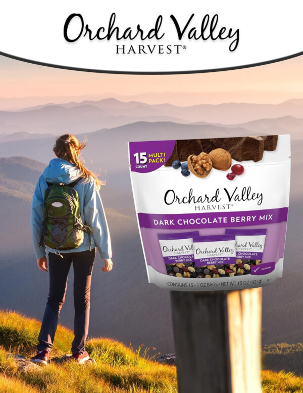 Orchard Valley Harvest Cranberry Almond Cashew Trail Mix, 1oz Bags (Pack of 15), Cranberries, Almonds, Cashews, Trail Mix Individual Packs, Snacks for Adults, No Artificial Ingredients, Bulk Snacks, Healthy Snacks for Adults