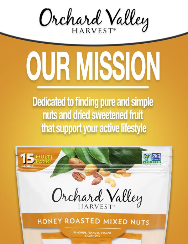 Orchard Valley Harvest Cranberry Almond Cashew Trail Mix, 1oz Bags (Pack of 15), Cranberries, Almonds, Cashews, Trail Mix Individual Packs, Snacks for Adults, No Artificial Ingredients, Bulk Snacks, Healthy Snacks for Adults