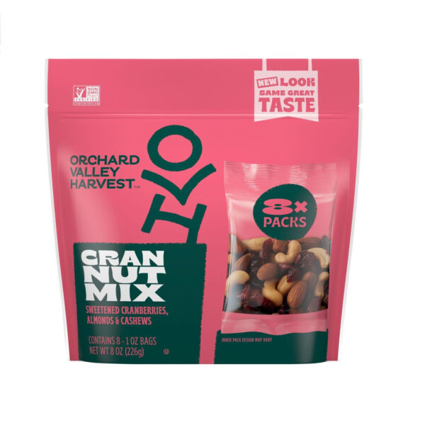 Orchard Valley Harvest Cranberry Almond Cashew Trail Mix, 1oz Bags (Pack of 15), Cranberries, Almonds, Cashews, Trail Mix Individual Packs, Snacks for Adults, No Artificial Ingredients, Bulk Snacks, Healthy Snacks for Adults