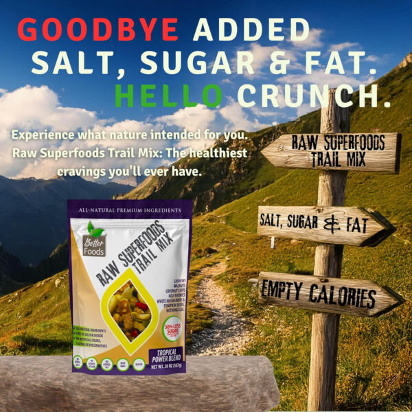 68938f388ea70bdb89417cd0866b63fa5e024f2fdf8d3e6ab57ef.jpg BetterFoods Raw Superfoods Omega Power Trail Mix Antioxidant Blend | Premium Raw Trail Mix with Organic Goji Berries, Mulberries, Raw Brazil Nuts, Cashews, Walnuts & Superseeds | 24oz Value Pack