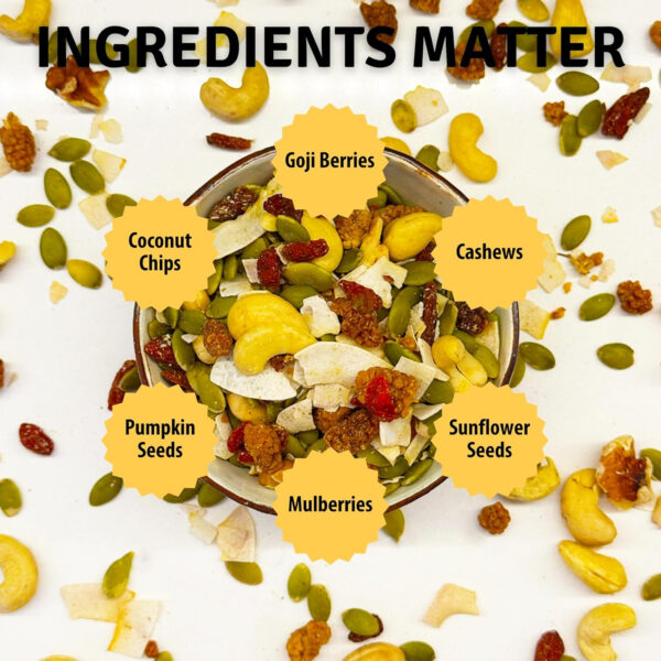 68938f3ba3945570a0cfe106e6260aee67cdd354ea4ccc4266a35.jpg BetterFoods Raw Superfoods Omega Power Trail Mix Antioxidant Blend | Premium Raw Trail Mix with Organic Goji Berries, Mulberries, Raw Brazil Nuts, Cashews, Walnuts & Superseeds | 24oz Value Pack