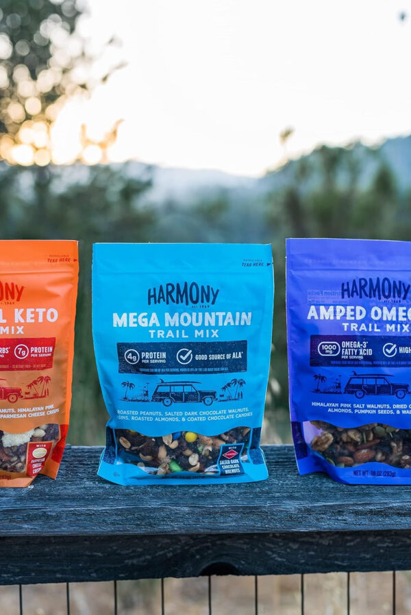 Diamond of California Harmony Amped Omega-3 Trail Mix with Mixed Nuts, Dried Fruit, Diamond of California Himalayan Pink Salt Walnuts, and Seeds, 10 oz, 1 Unit