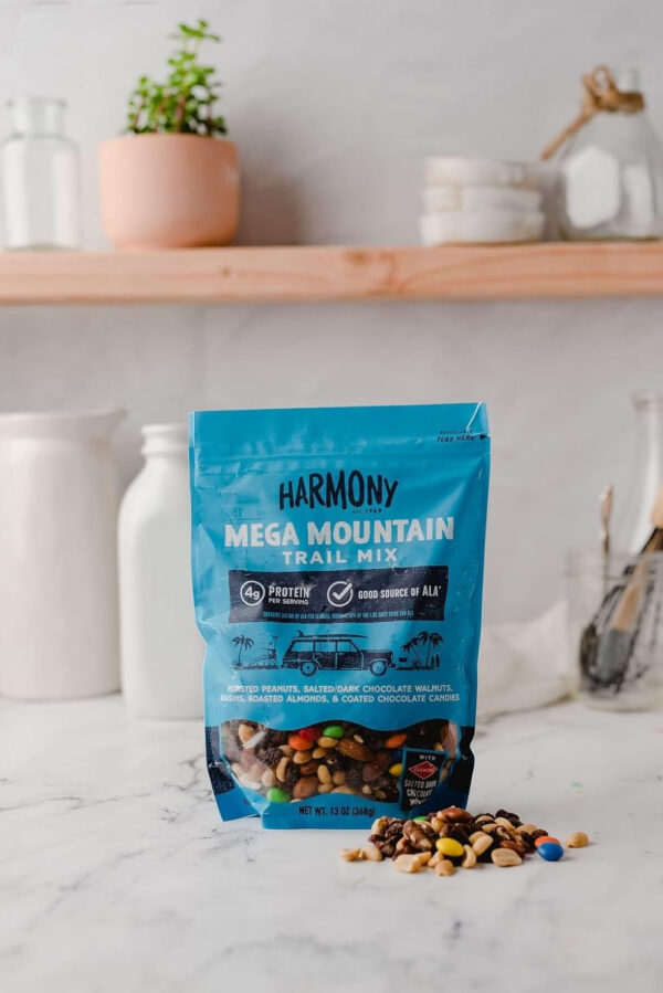 Diamond of California Harmony Amped Omega-3 Trail Mix with Mixed Nuts, Dried Fruit, Diamond of California Himalayan Pink Salt Walnuts, and Seeds, 10 oz, 1 Unit