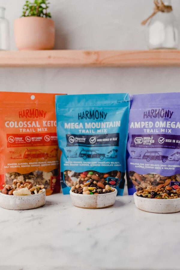 Diamond of California Harmony Amped Omega-3 Trail Mix with Mixed Nuts, Dried Fruit, Diamond of California Himalayan Pink Salt Walnuts, and Seeds, 10 oz, 1 Unit