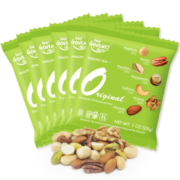 Daily Gourmet Nuts - Unsalted Mixed Nuts Snack Packs/Individually Wrapped Snacks/Nut Snacks/No Peanuts/Healthy Trail Mix Individual Packs/Deluxe Assorted Snacks