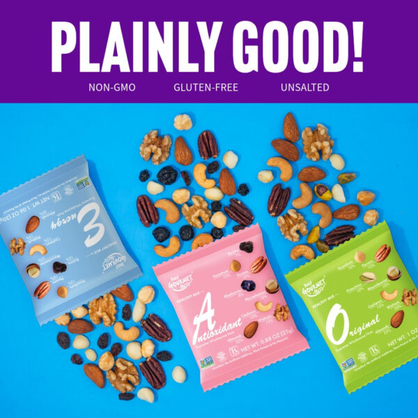 Daily Gourmet Nuts - Unsalted Mixed Nuts Snack Packs/Individually Wrapped Snacks/Nut Snacks/No Peanuts/Healthy Trail Mix Individual Packs/Deluxe Assorted Snacks