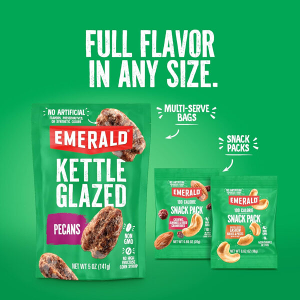 68939064a6c6613df62b6fd593a4d42ad984a8b07fdb6178a33d4.jpg Emerald Nuts Mixed Nuts Variety Pack 18ct (1-Pack) , 100-Calorie Individual Packs , Features Dry Roasted Almonds, Natural Almonds & Walnuts, and Roasted & Salted Cashews