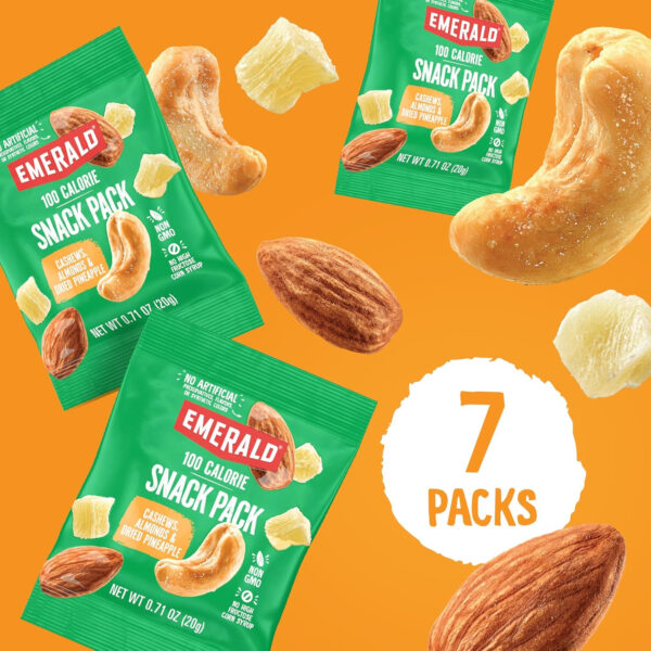 689390695d0a8fa4460180ac52097bbb155da3016965549adb114.jpg Emerald Nuts Mixed Nuts Variety Pack 18ct (1-Pack) , 100-Calorie Individual Packs , Features Dry Roasted Almonds, Natural Almonds & Walnuts, and Roasted & Salted Cashews