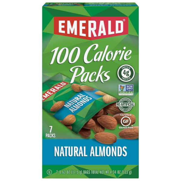 6893908a6788d1ba2fa31bcea2e04dbc27be462bc9ef3a7b7f254.jpg Emerald Nuts Mixed Nuts Variety Pack 18ct (1-Pack) , 100-Calorie Individual Packs , Features Dry Roasted Almonds, Natural Almonds & Walnuts, and Roasted & Salted Cashews