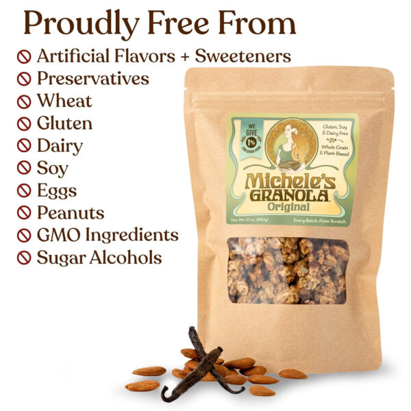 Michele's Toasted Muesli, Whole Grain Cereal, No Refined Sugar, No Added Oil, Gluten-Free & Non-GMO, 36oz Resealable Bag