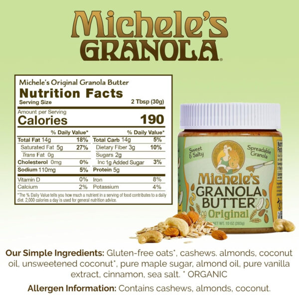 Michele's Toasted Muesli, Whole Grain Cereal, No Refined Sugar, No Added Oil, Gluten-Free & Non-GMO, 36oz Resealable Bag