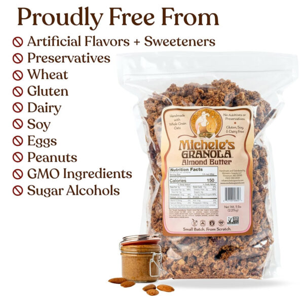 Michele's Toasted Muesli, Whole Grain Cereal, No Refined Sugar, No Added Oil, Gluten-Free & Non-GMO, 36oz Resealable Bag