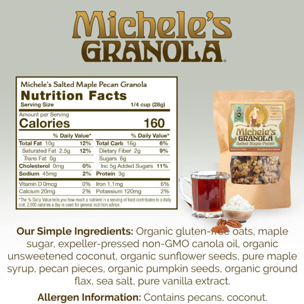 Michele's Toasted Muesli, Whole Grain Cereal, No Refined Sugar, No Added Oil, Gluten-Free & Non-GMO, 36oz Resealable Bag