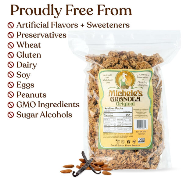 Michele's Toasted Muesli, Whole Grain Cereal, No Refined Sugar, No Added Oil, Gluten-Free & Non-GMO, 36oz Resealable Bag